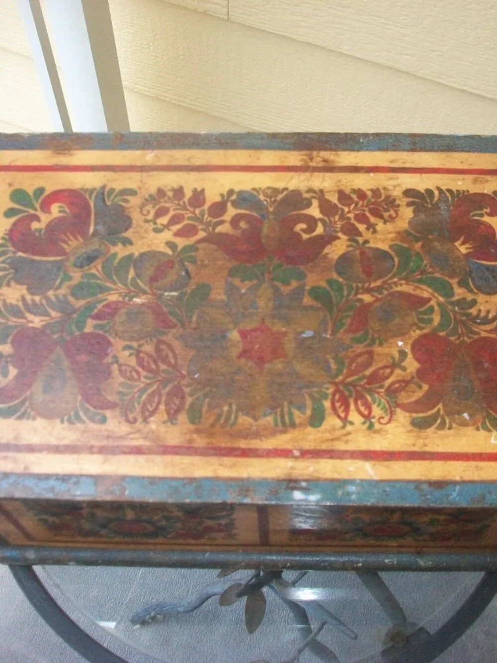 Late 19th Century Handmade Handpainted Scandinavian Mini Storage Chest
